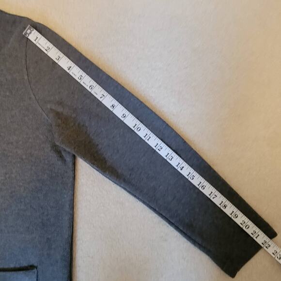 NWT Rebecca Malone Size PS Gray Long Sleeve Zip Cardigan Knit Sweater Pockets - Picture 13 of 16